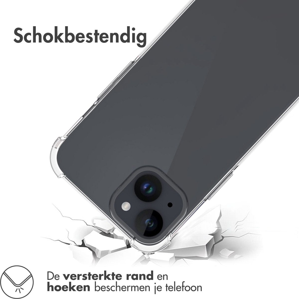 iPhone 15 Hoesje - Anti-Shock Hard Case - Transparant