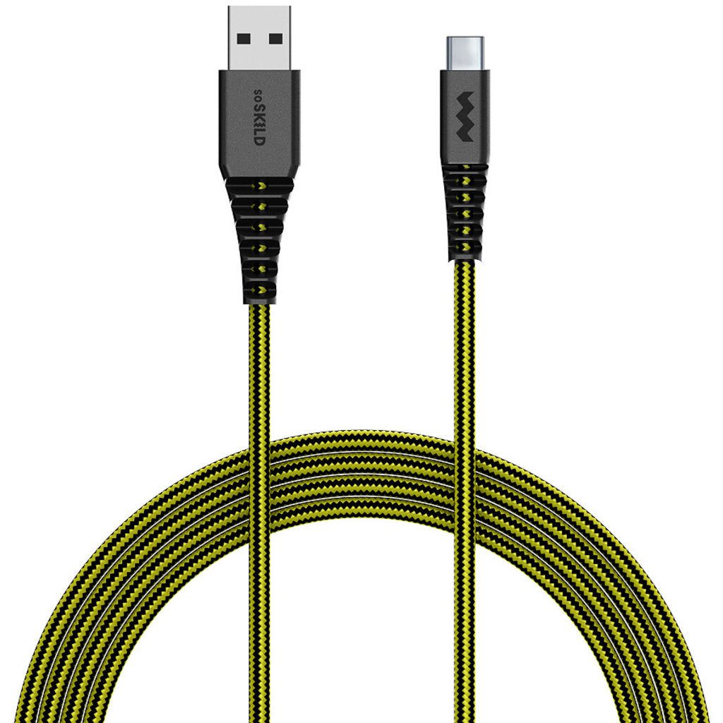 SoSkild Charging Cable Ultimate USB-A to USB-C 1.5m Black/Yellow
