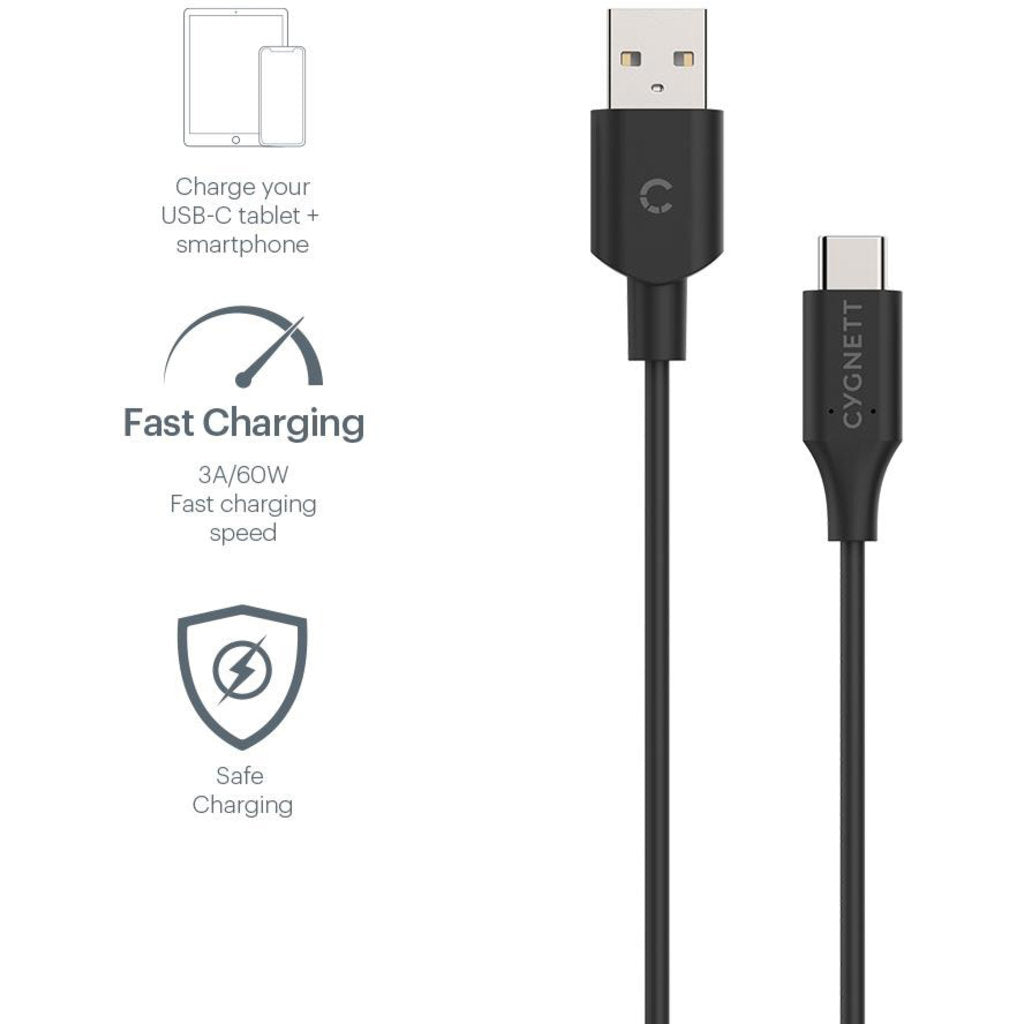 Cygnett Essentials USB-C to USB Cable 2m Black