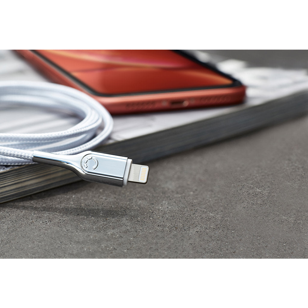 Cygnett Armoured Braided Lightning to USB Cable 2m White