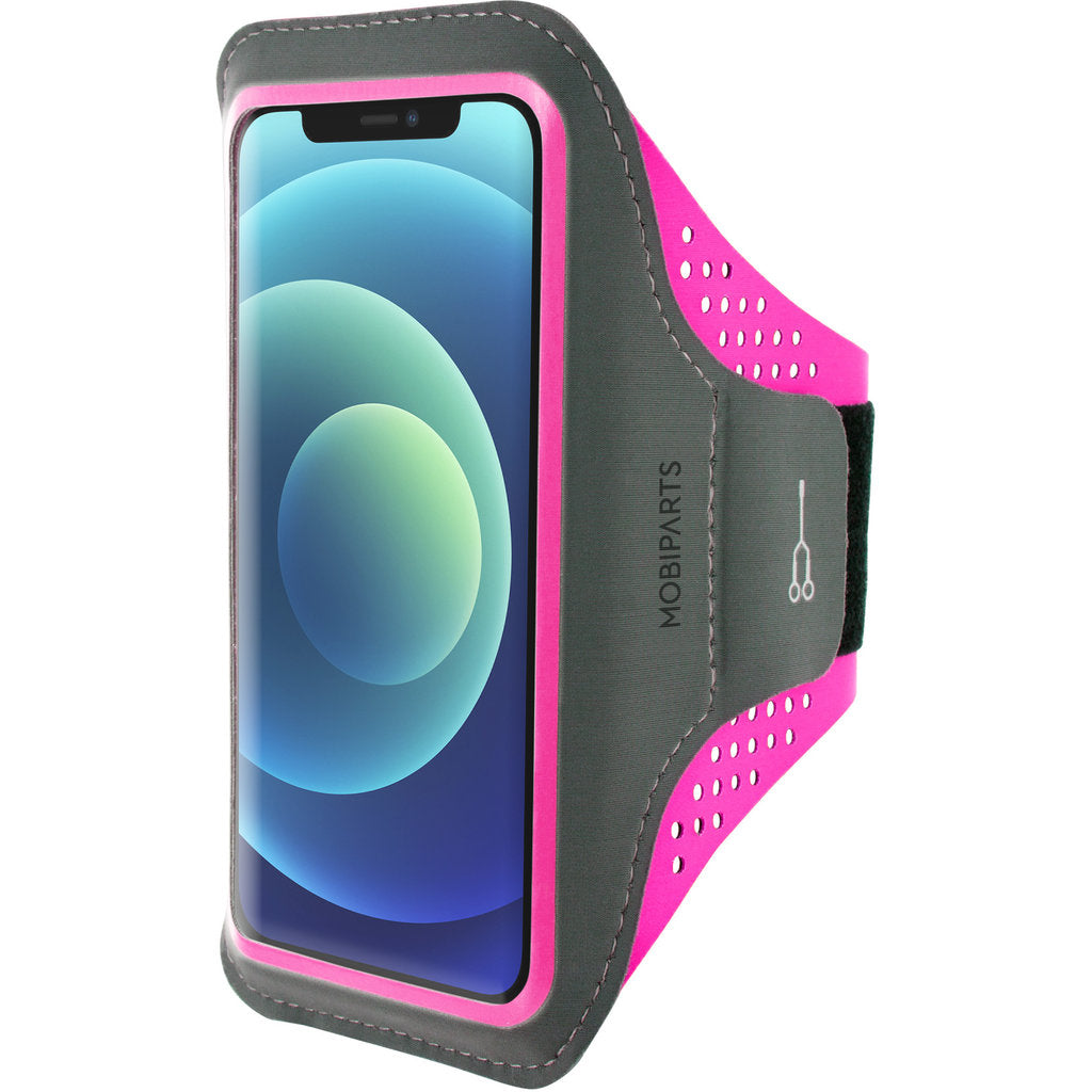 Mobiparts Comfort Fit Sport Armband Apple iPhone 12 Mini Neon Pink