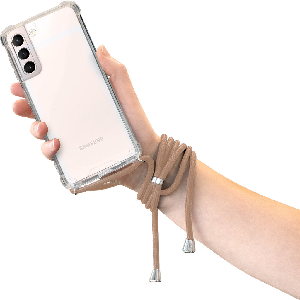 Mobiparts Lanyard Case Samsung Galaxy S21 Nude Cord