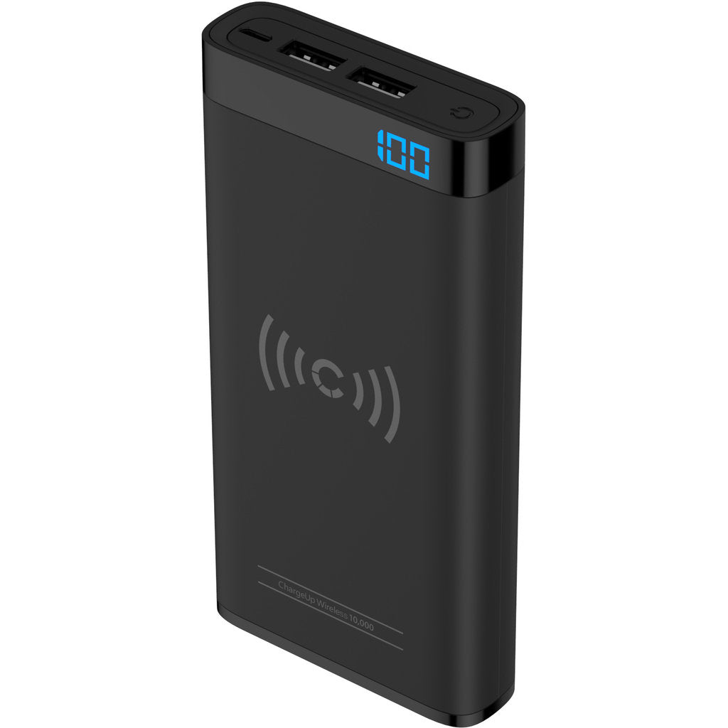 Cygnett ChargeUp Swift 10,000mAh Wireless Power Bank with 2 x USB-A - Black