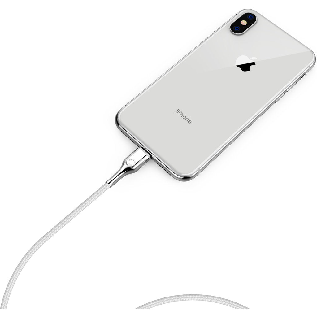 Cygnett Armoured Braided LightnIng to USB-C Cable 1m White