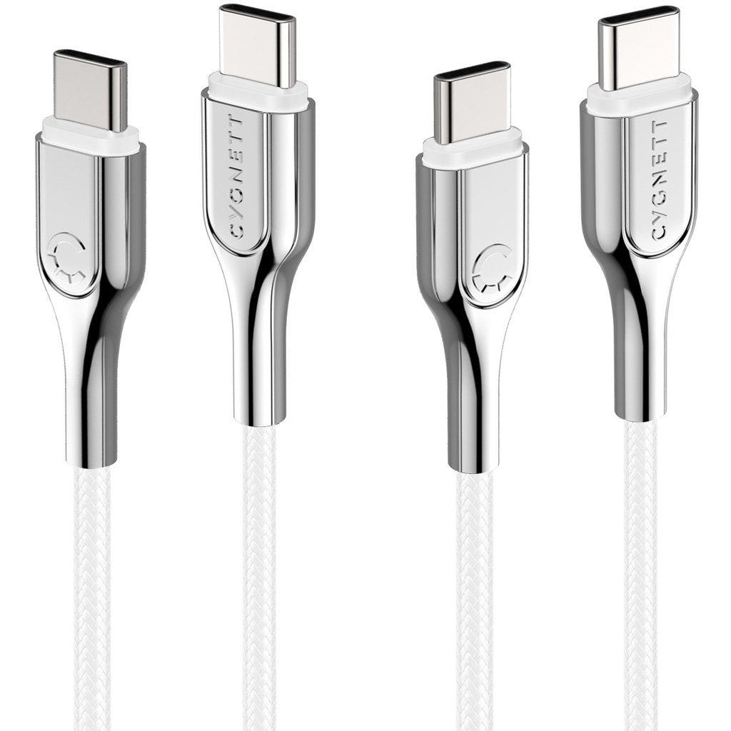 Cygnett Armoured Braided USB-C to USB-C Cable 1m White