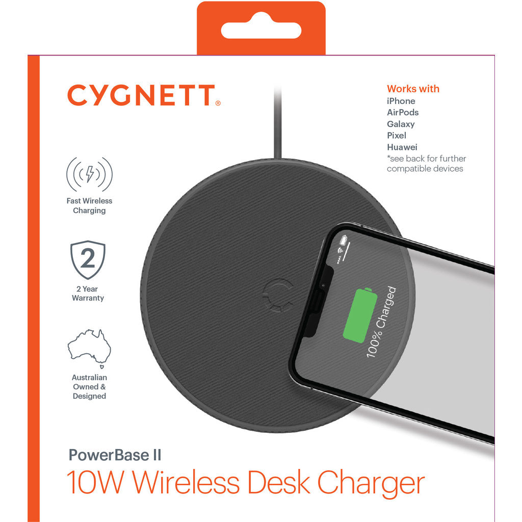 Cygnett PowerBase II 10W Wireless Charger Black