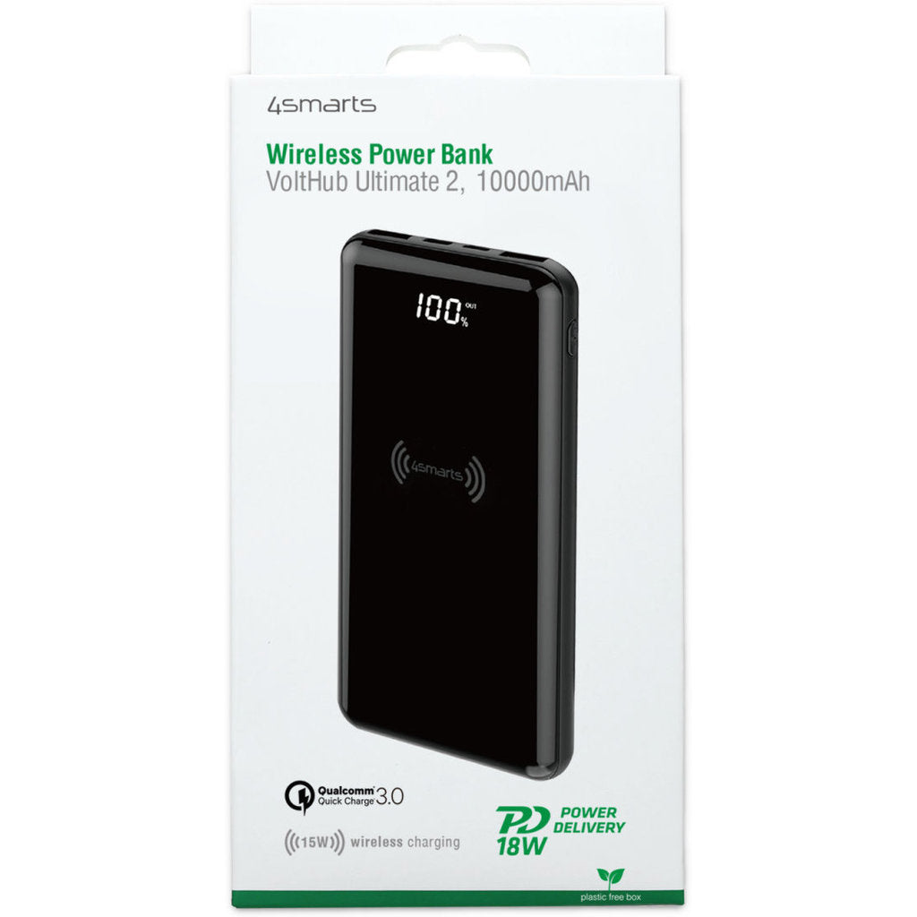 4Smarts Wireless Powerbank VoltHub Ultimate2 10.000 mAh QC/PD 18W Black