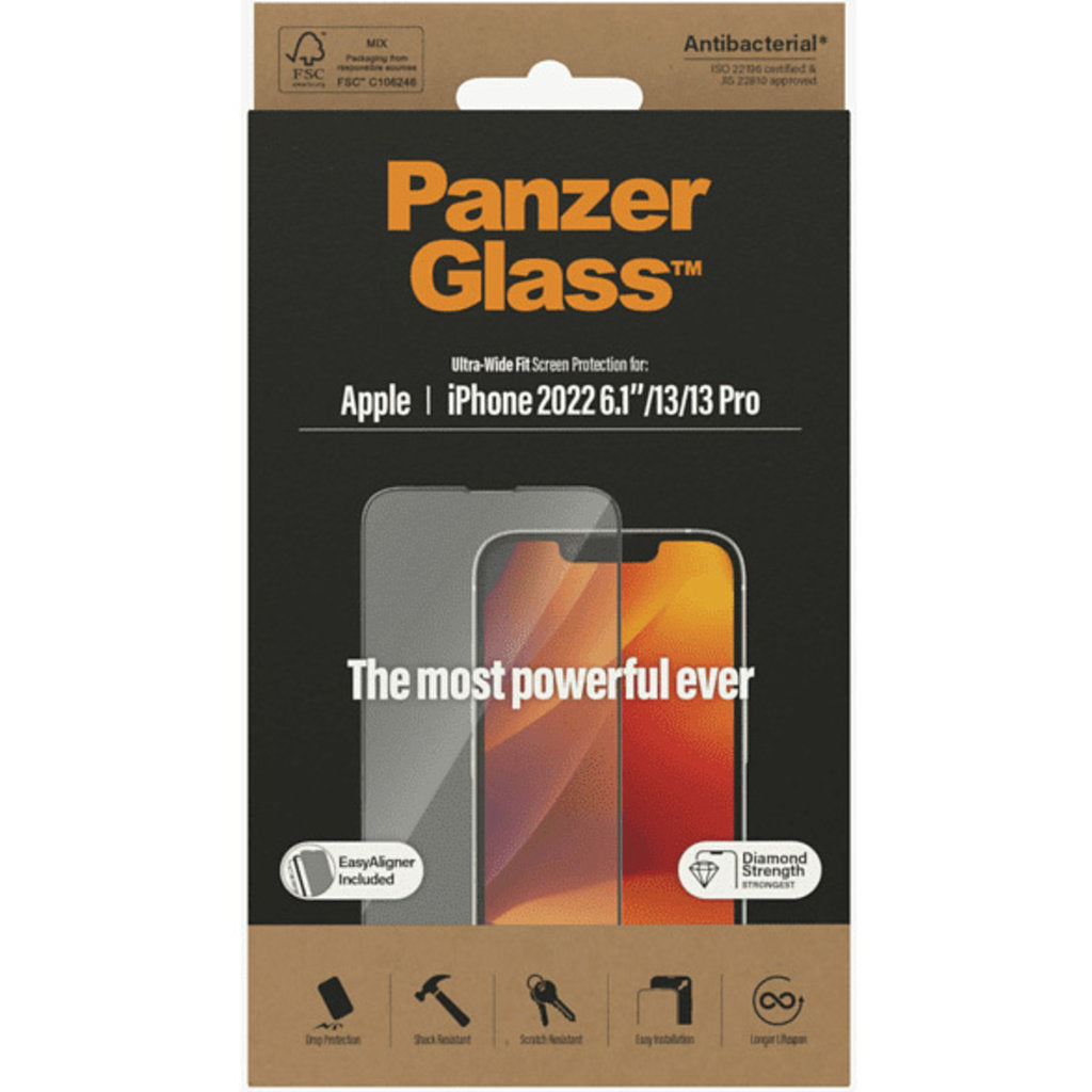 PanzerGlass Apple iPhone 14/13/13 Pro Black CF Super+ Glass AB with EasyAligner