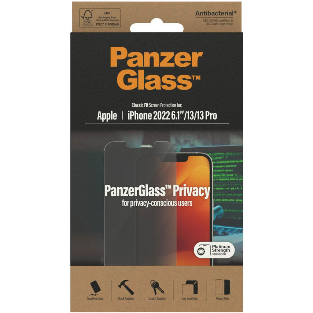 PanzerGlass Apple iPhone 14/13/13 Pro Black CF Privacy Super+ Glass