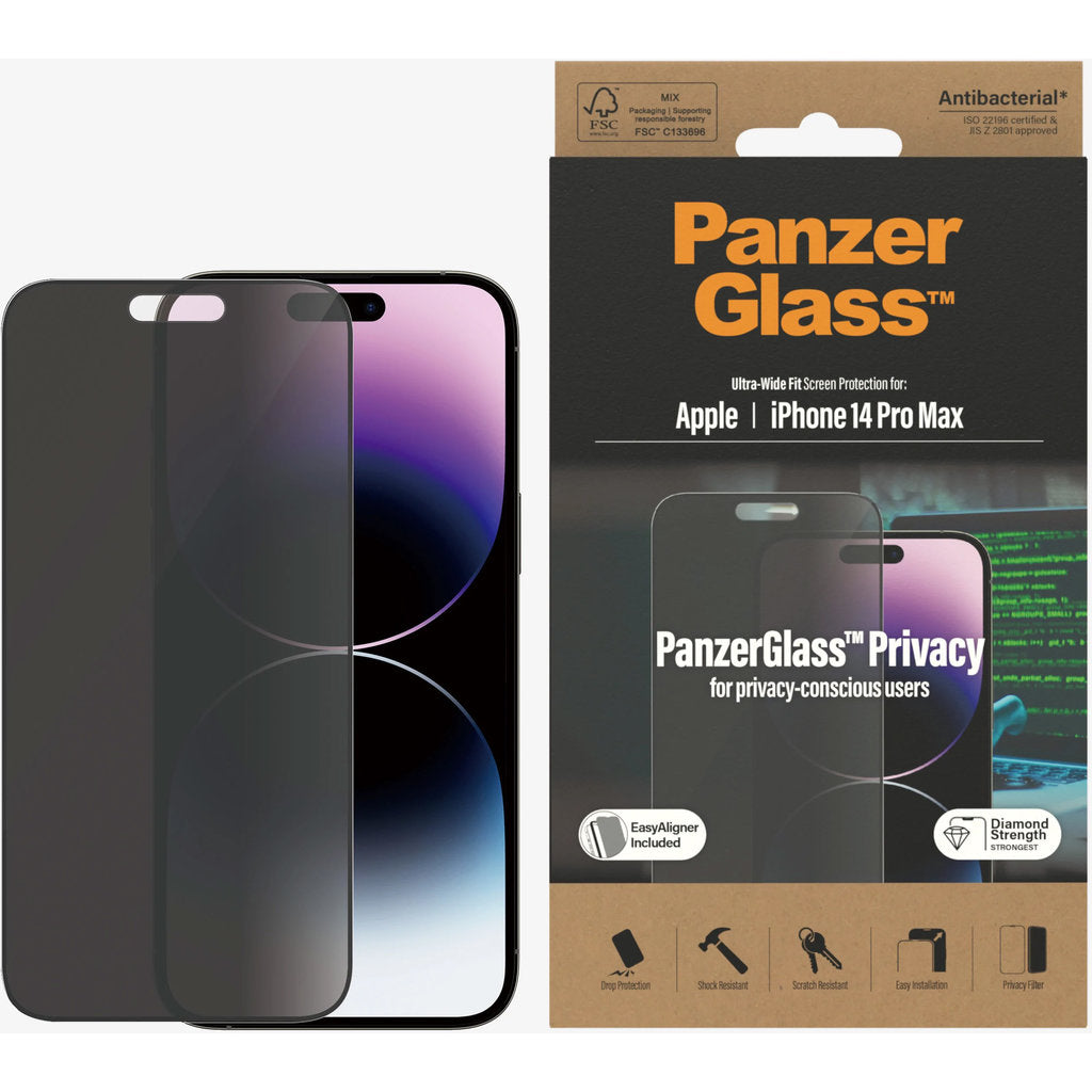 PanzerGlass Apple iPhone 14 Pro Max UWF Privacy Glass AB with EasyAligner