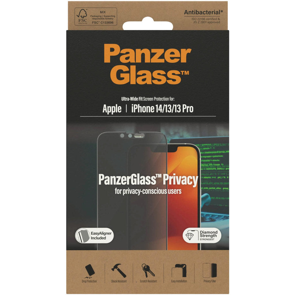 PanzerGlass Apple iPhone 14/13/13 Pro UWF Privacy Glass AB with EasyAligner