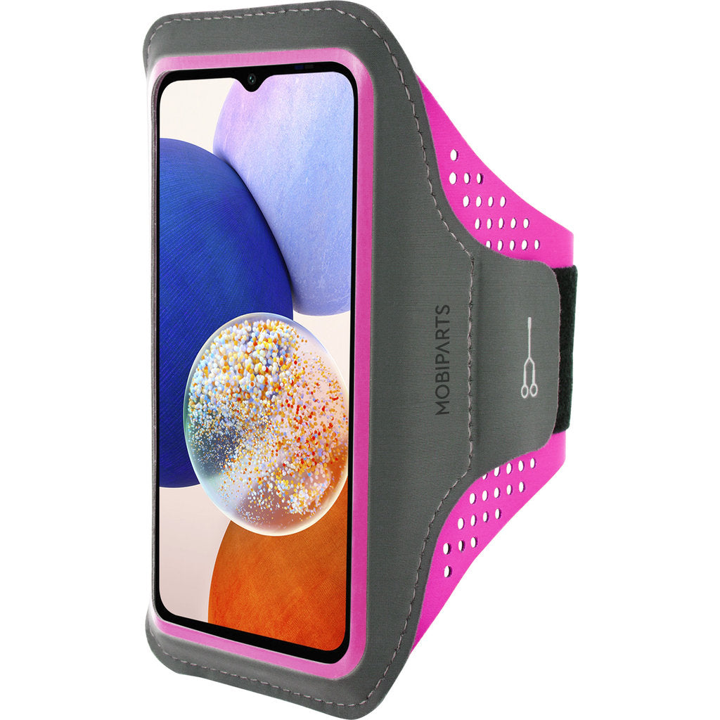 Mobiparts Comfort Fit Sport Armband Samsung Galaxy A14 4G/5G (2023) Neon Pink