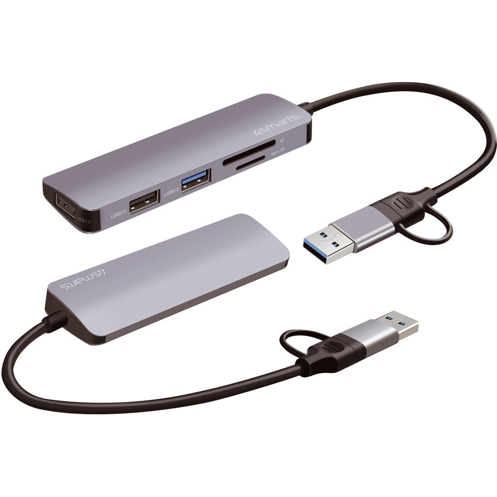 4Smarts 5 in 1 USB-Hub Space Grey