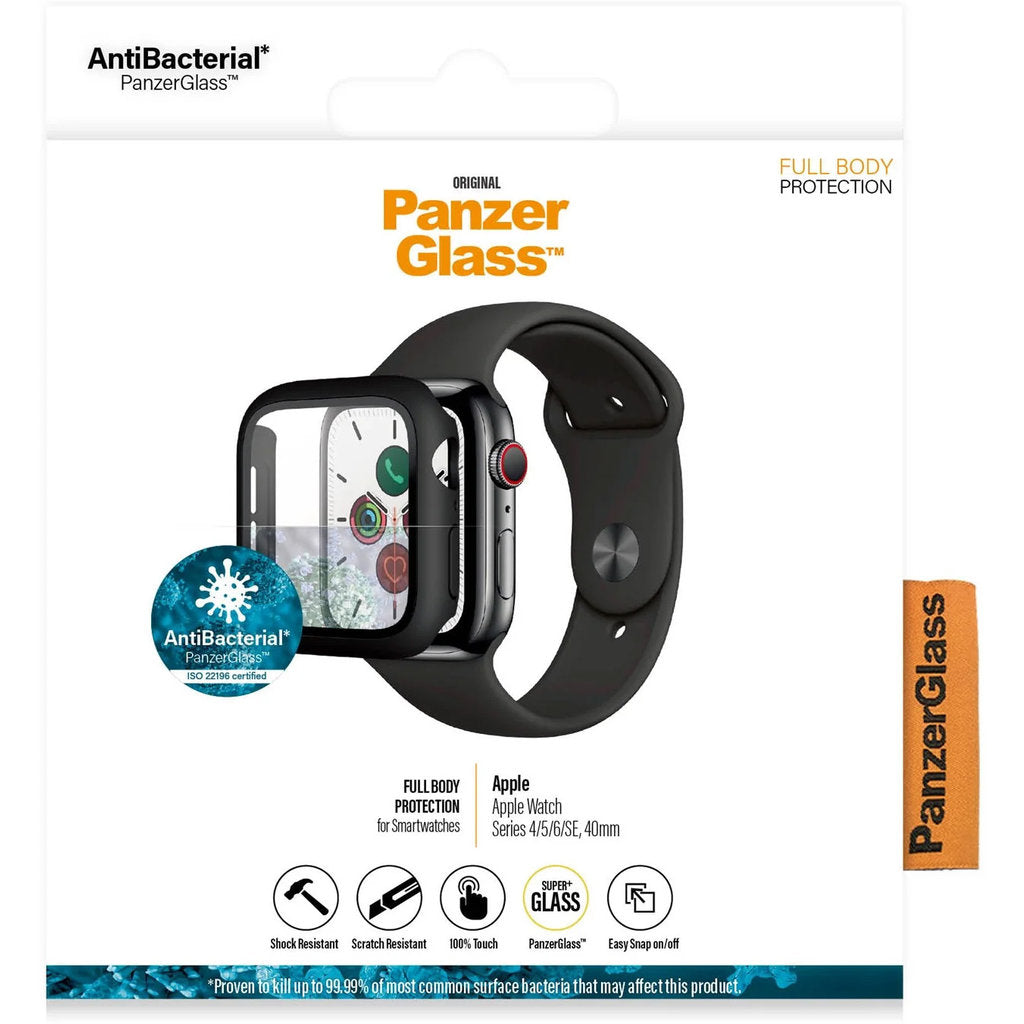 PanzerGlass Full Body Apple Watch 4/5/6/SE (40 mm) - Black Anti-Bacterial