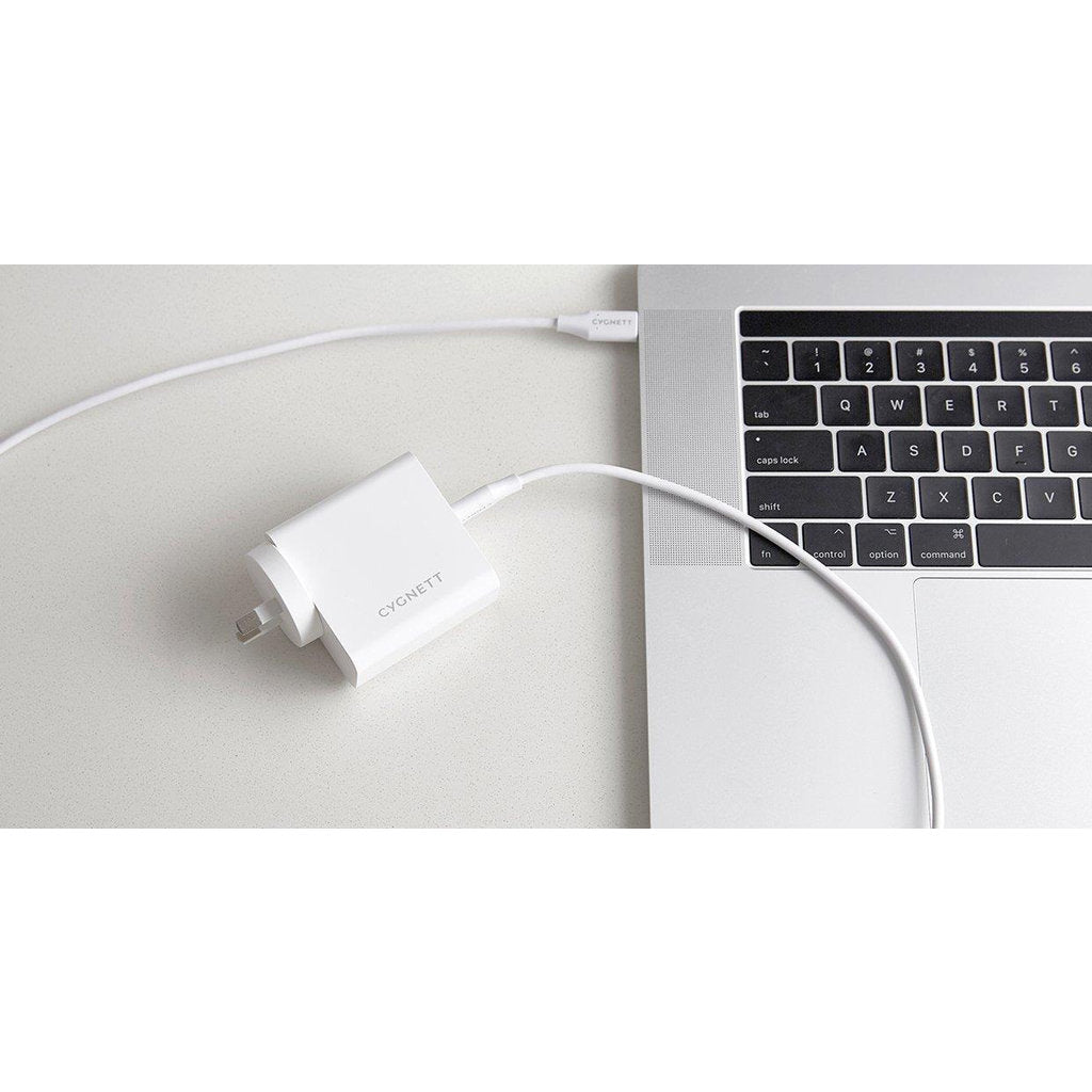 Cygnett Powerplus 60W USB-C/USB-A Travel Adaptor White