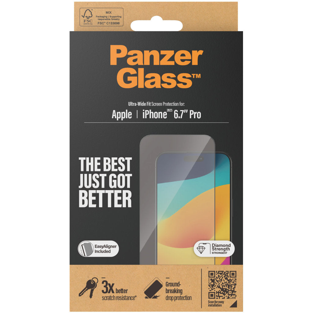 Panzerglass iPhone 15 Pro Max - Ultra-Wide Fit with EasyAligner