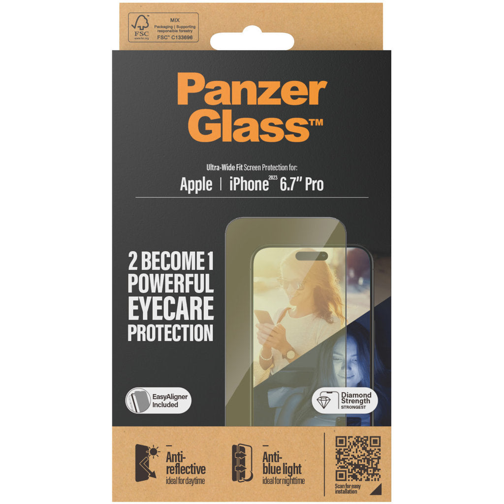 PanzerGlass Apple iPhone 15 Pro Max Anti-Reflective & Anti-Bluelight UWF with EasyAligner