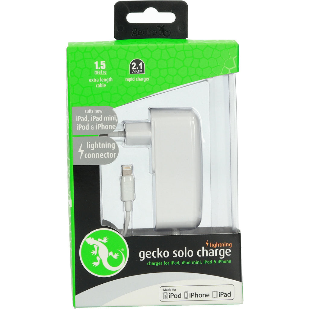 Gecko Travel Charger Apple Lightning 2.1A White