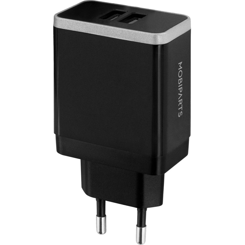 Mobiparts Wall Charger Dual USB 12W/2.4A Black