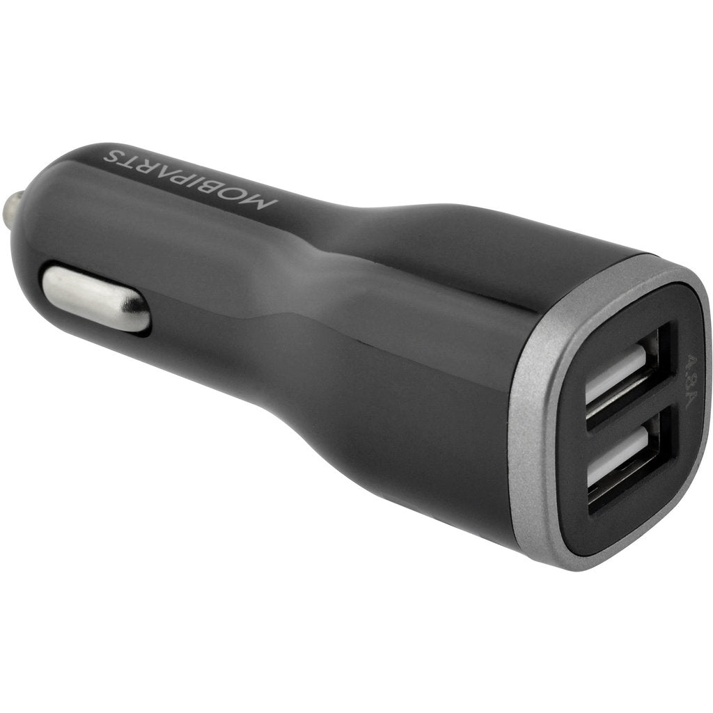 Mobiparts Car Charger Dual USB 24W/4.8A + Micro USB Cable Black