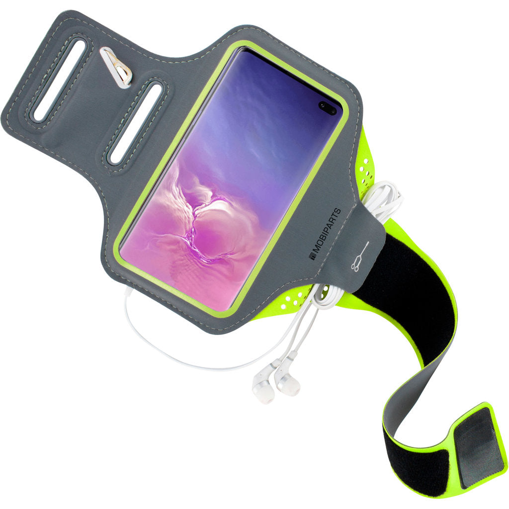 Mobiparts Comfort Fit Sport Armband Samsung Galaxy S10 Plus Neon Green