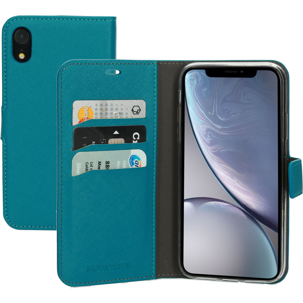 Mobiparts Saffiano Wallet Case Apple iPhone XR Turquoise