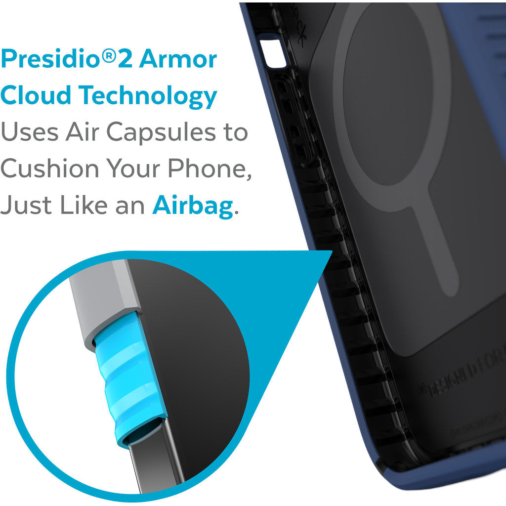 Speck Presidio2 Grip + MS Apple iPhone 13 Pro Coastal Blue-  with Microban
