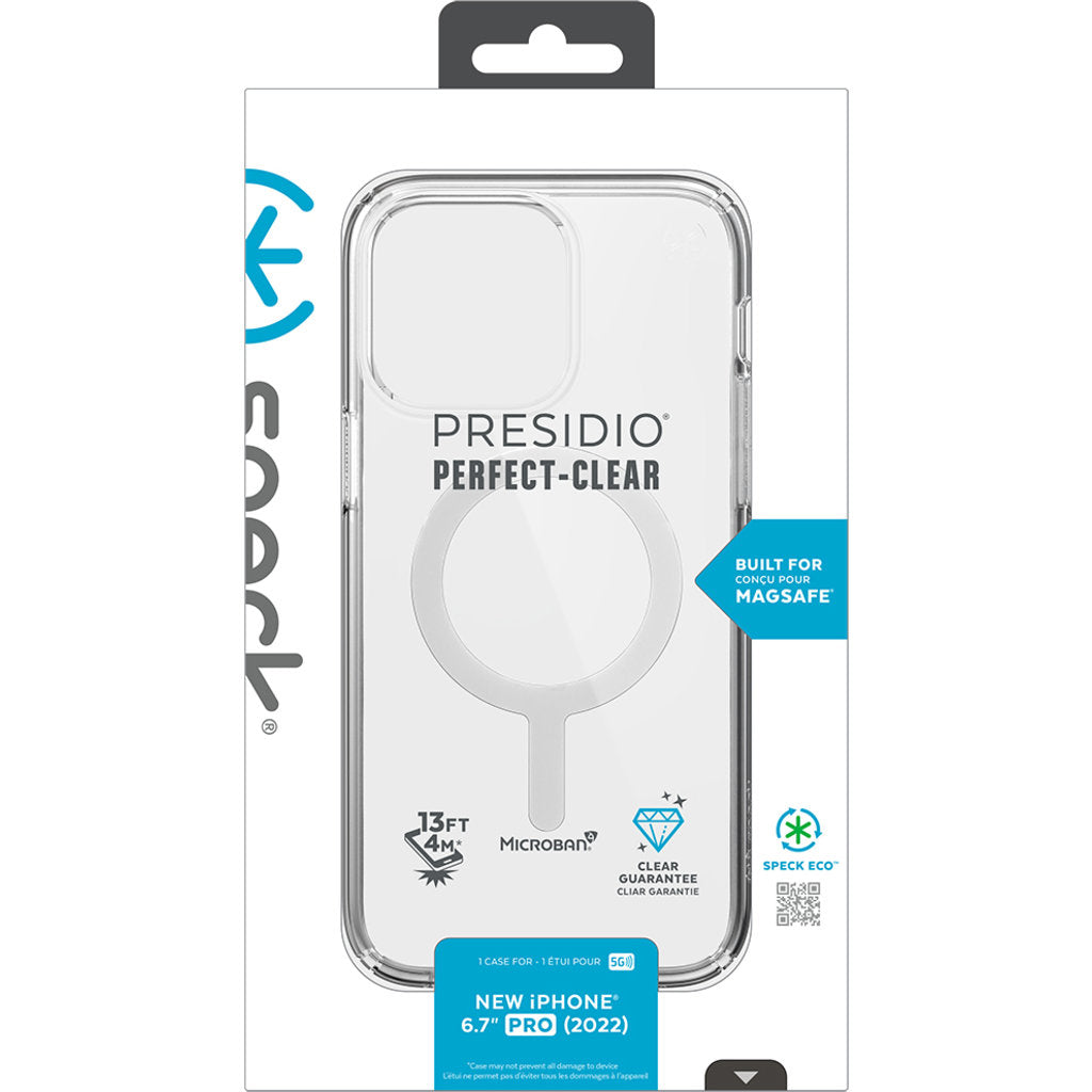 Speck Presidio Perfect Clear + MS Apple iPhone 14 Pro Max Clear - with Microban