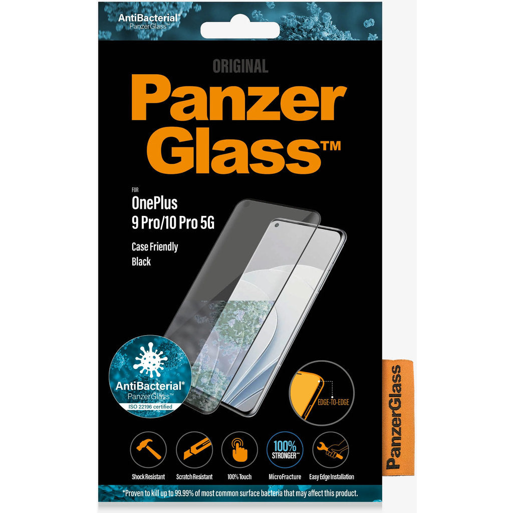 PanzerGlass OnePlus 9 Pro/10 Pro 5G - Black Case Friendly - Anti-Bacterial