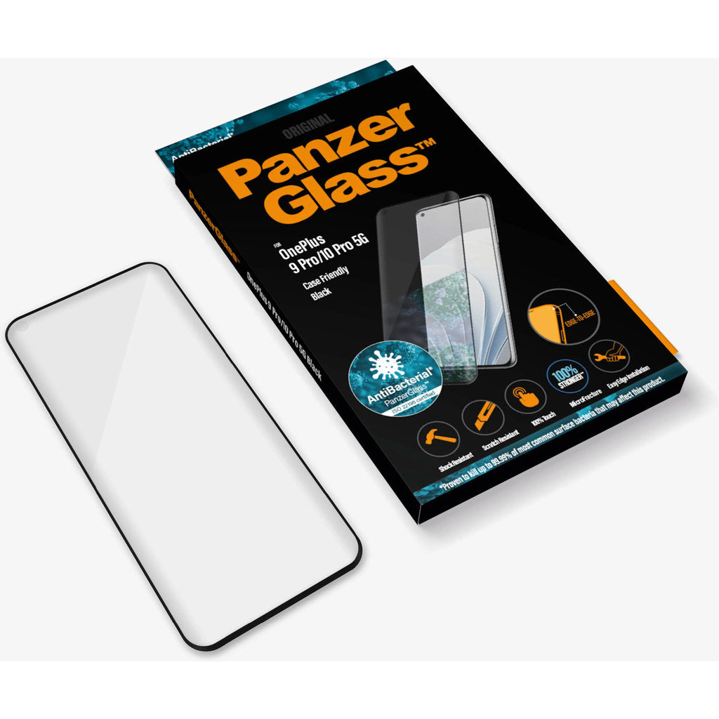 PanzerGlass OnePlus 9 Pro/10 Pro 5G - Black Case Friendly - Anti-Bacterial