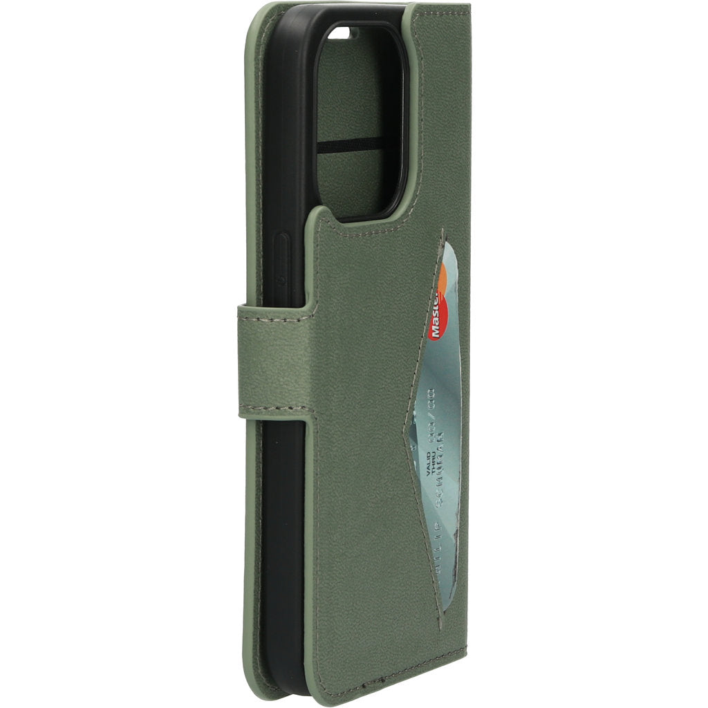 Mobiparts Classic Wallet Case Apple iPhone 15 Pro Stone Green